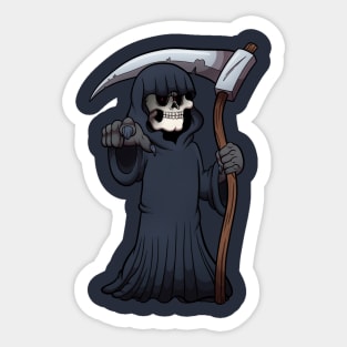 Grim Reaper Pointing At You Sticker